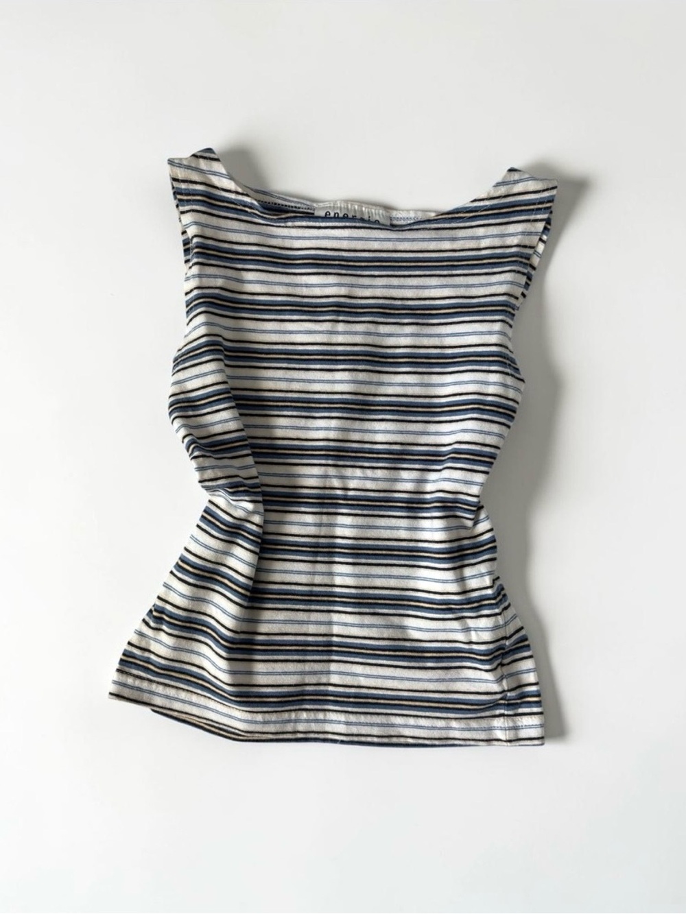 Y2K Energie Striped Boat Neck Cami Tank Top